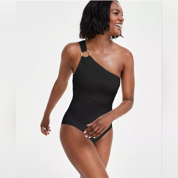 Michael Kors Embellished One Shoulder Underwire One Piece Swimsuit - Picture 1 of 10